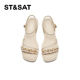 星期六一字金属扣带休闲通勤方根时装 女凉鞋 SSD2115341