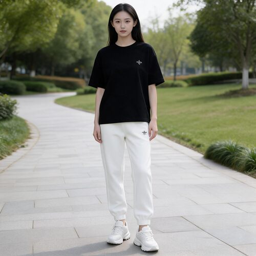LOUIS ROYER女士休闲刺绣束脚卫裤F526602-000