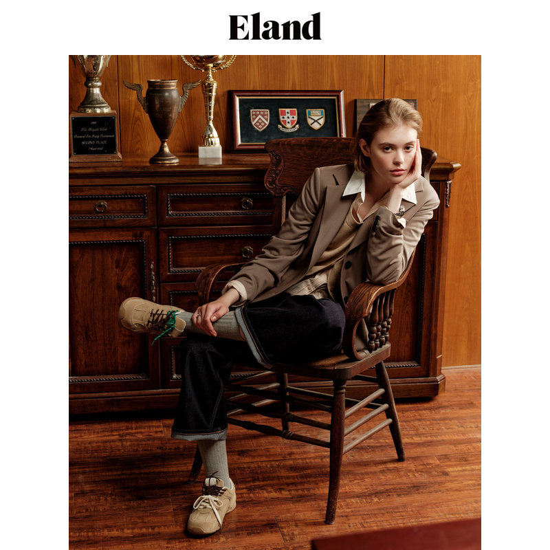 【可机洗零染】Eland西装通勤西服2024秋季新款EEJKE49E02