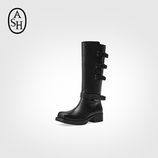靴潮AP303L12041 YUTAN方头厚底高筒靴女时装 ASH女靴2025秋季 欣款