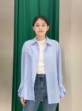 VIZA VIZA秋季轻职通勤气质桑蚕丝条纹长袖衬衫女V24316Y08200