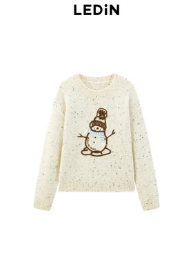 乐町点点雪人图案套衫2024年冬季毛衣C1EEE4418