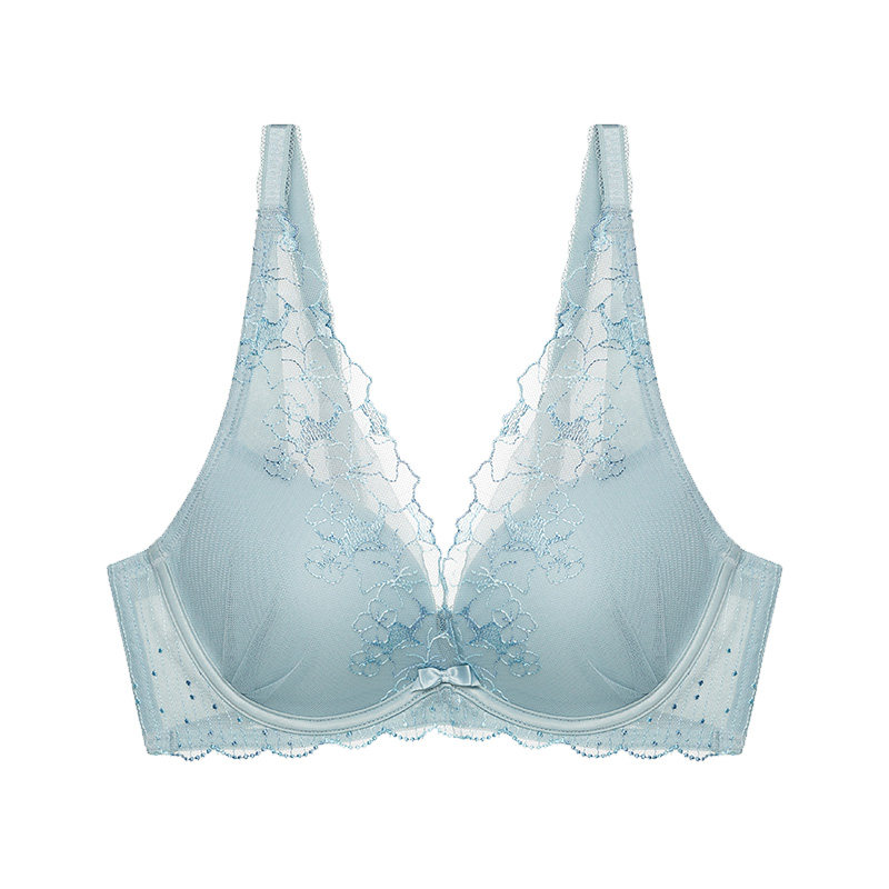 Triumph/黛安芬水盈双生花红色内衣女软支撑小胸聚拢文胸16-8858