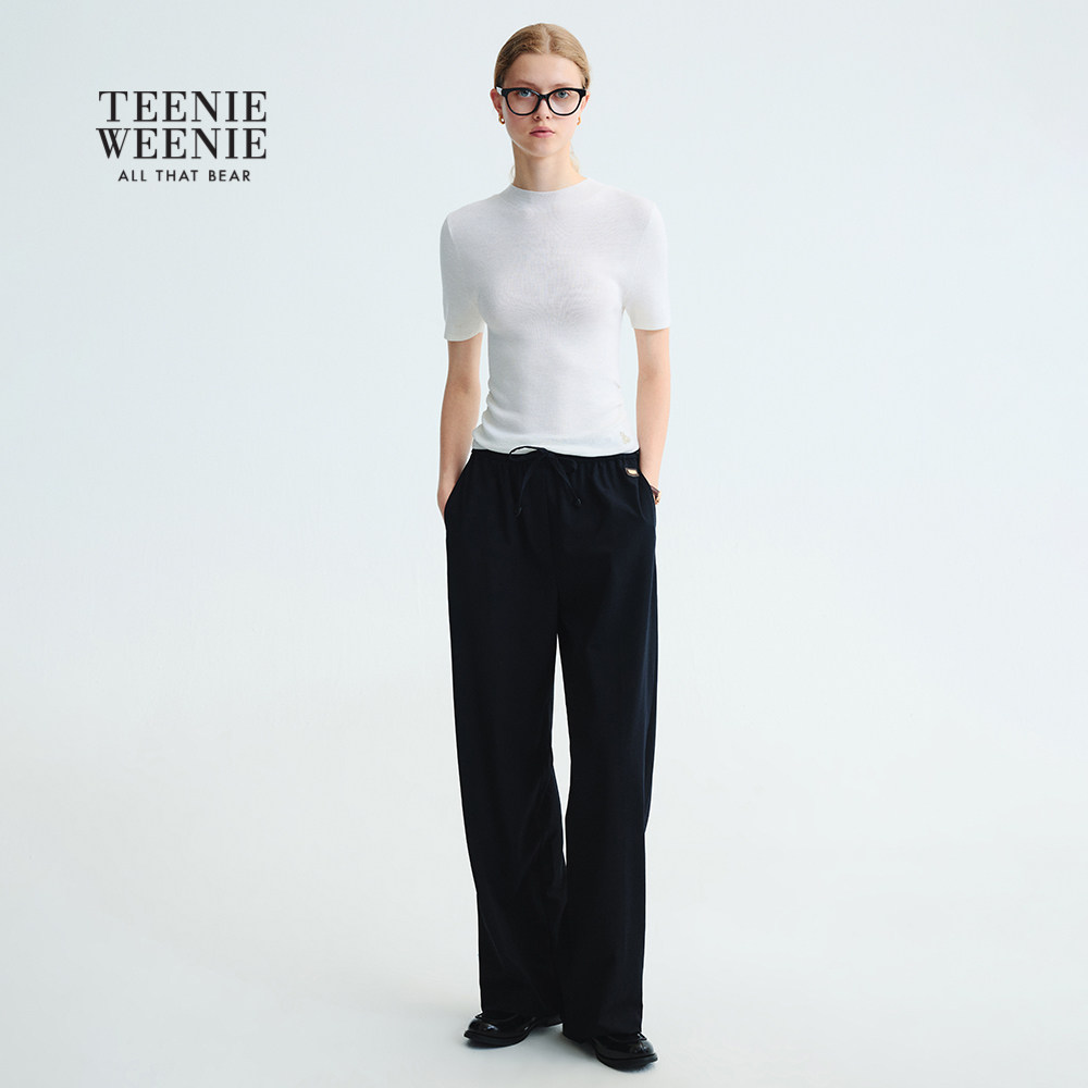 TeenieWeenie小熊女装半高领短袖毛衣 TTKW253809W