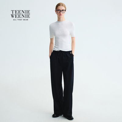 TeenieWeenie小熊女装半高领短袖毛衣 TTKW253809W