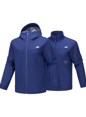 KECHERS(斯凯奇男士简约时尚套装梭织连帽+梭织外套P425M028-007D