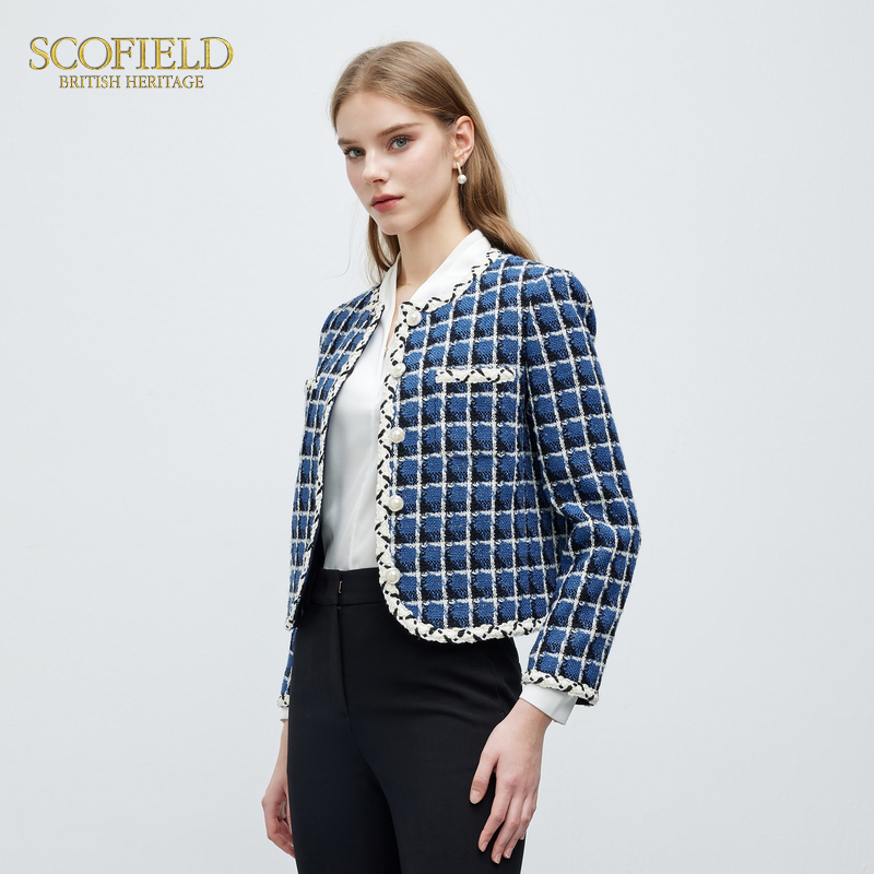 【小香风】Scofield女优雅气质法式粗花呢短外套JKE1103S