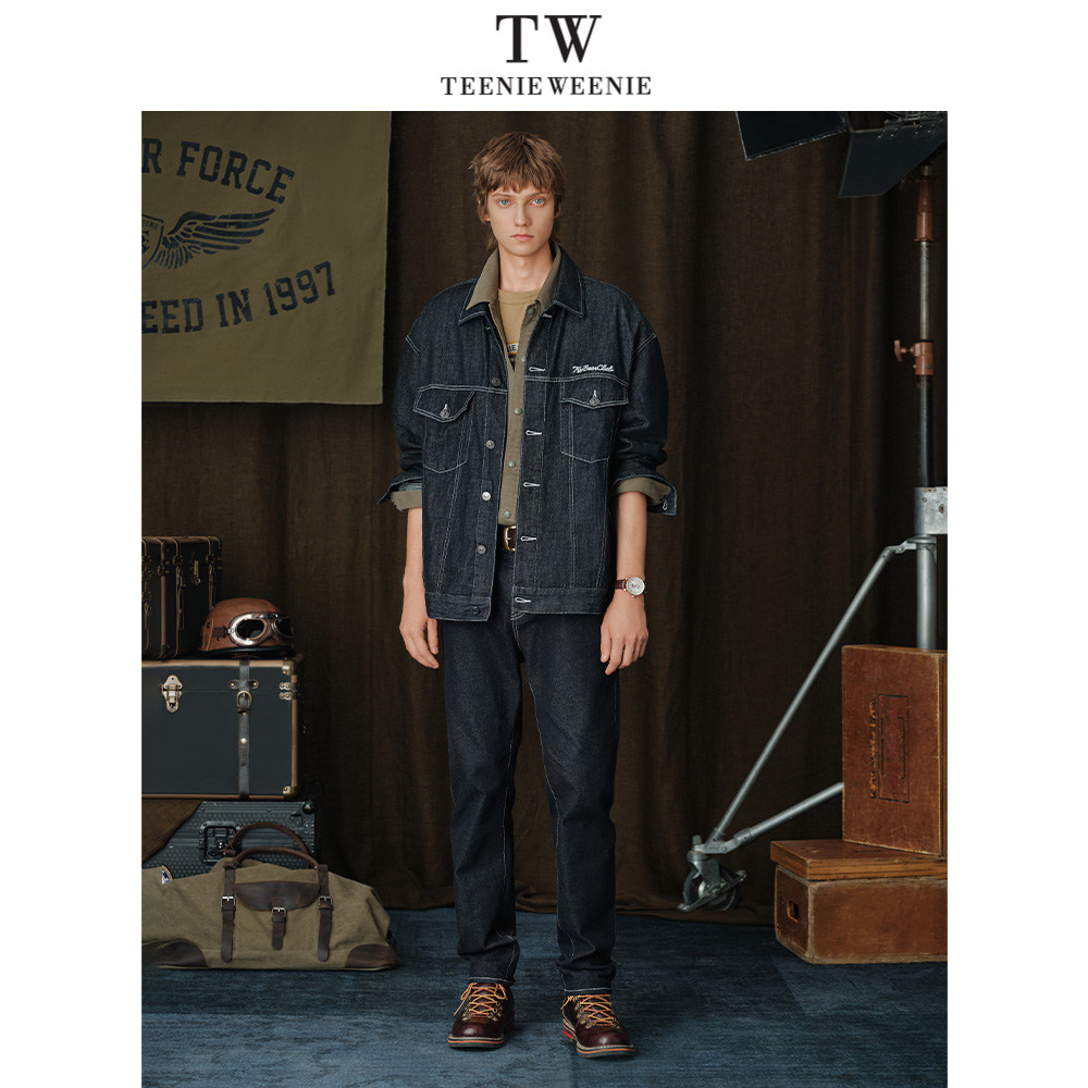 Teenie Weenie2025秋刺绣牛仔卡车夹克TNJE2538D1A