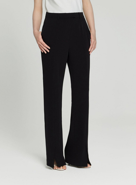 PRICH复古微喇叭设计感开叉阔腿裤摩登职场拖地长裤女PRTCE3705M