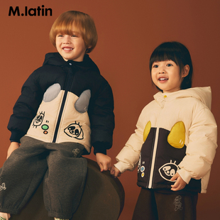 马拉丁童装儿童羽绒服25冬装新款男小童熊猫立体拼接短款羽绒服