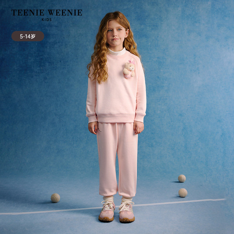 TeenieWeenie Kids小熊童装25女童休闲刺绣索罗娜卫裤TKTM251255A
