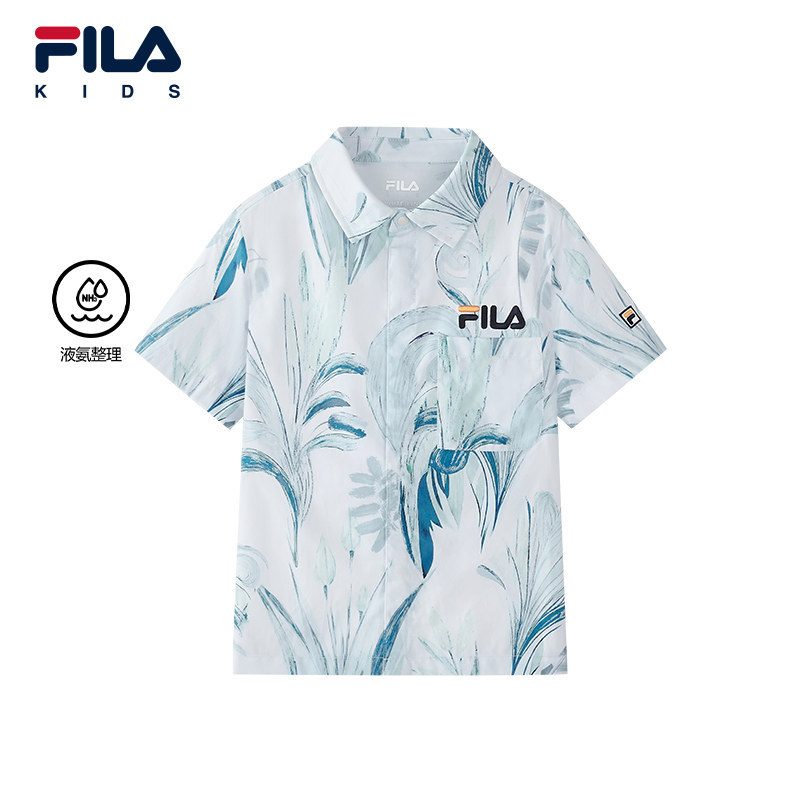 【液氨整理】FILA 斐乐儿童童装衬衫2026秋短袖上衣K11B634401