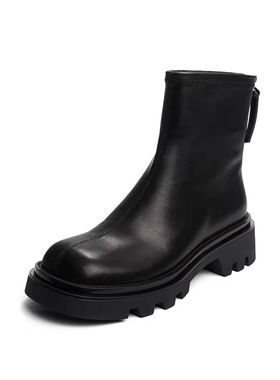 MUX迈思2024休闲圆头厚底短靴82137