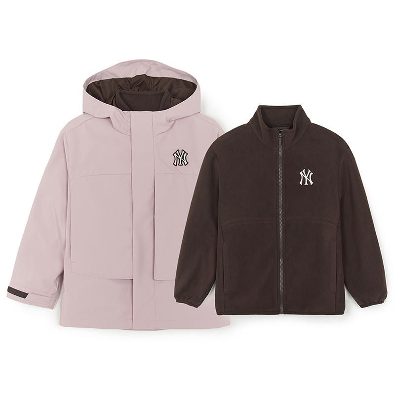 MLB男女童户外潮流保暖防水三合一外套25秋冬款7AWJB0456