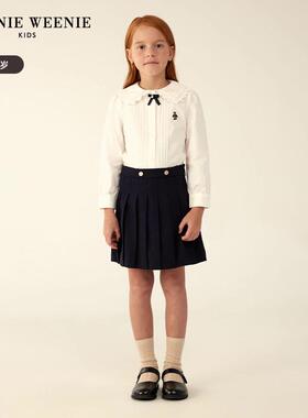 TeenieWeenieKids小熊童装女童学院风百褶半身裙裤TKTH234T51B