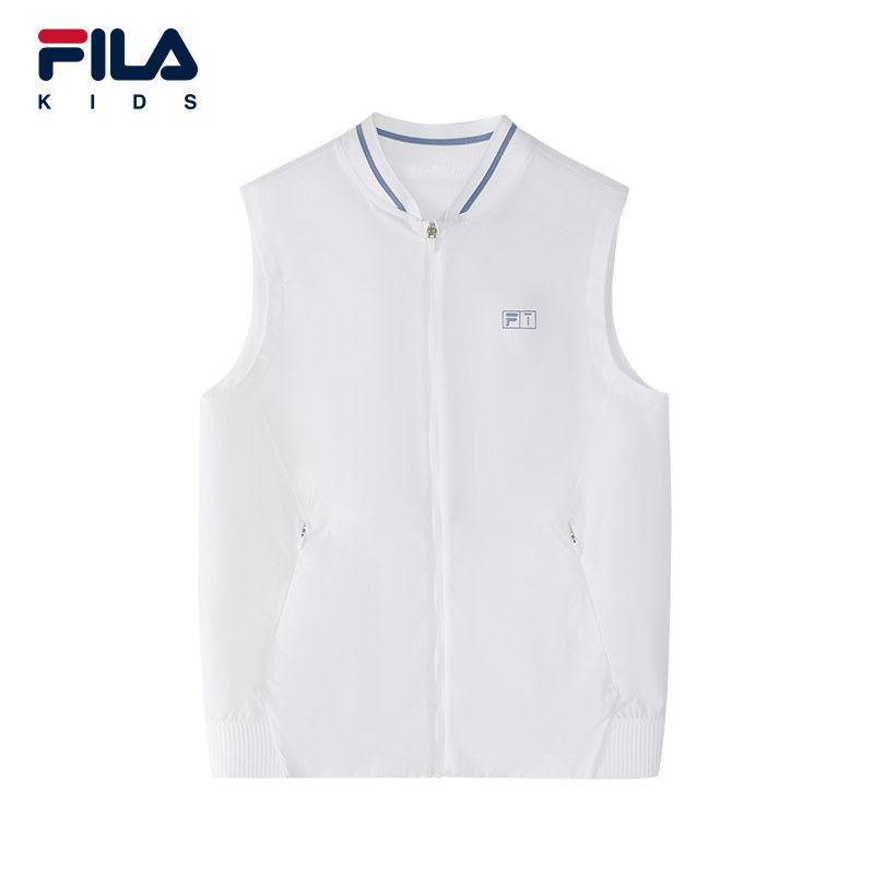 FILA 斐乐儿童童装马甲2026年夏季男中大童拉炼背心K12B623715