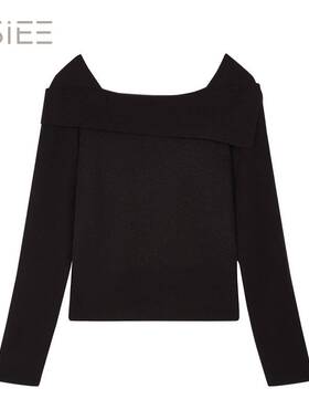 本涩一字肩套头毛衣F0628C02