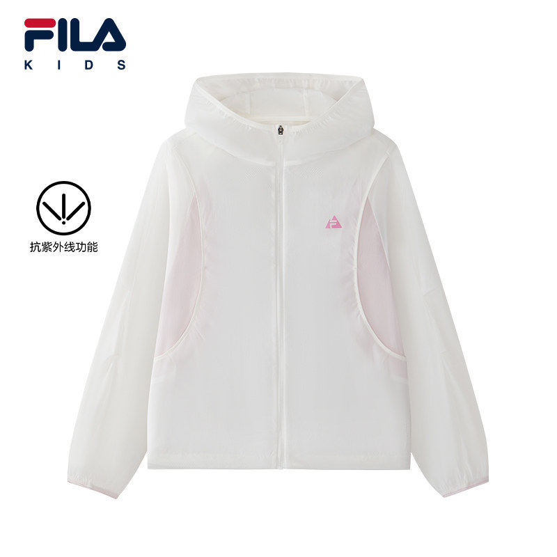 FILA KIDS 斐乐童装女大童外套2026秋季连帽防晒服K12G633704