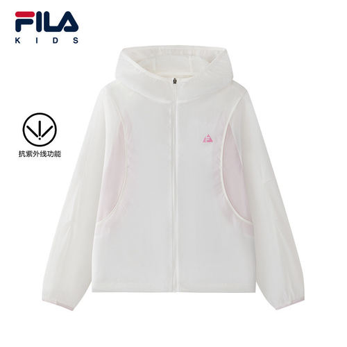 FILA KIDS 斐乐童装女大童外套2026秋季连帽防晒服K12G633704