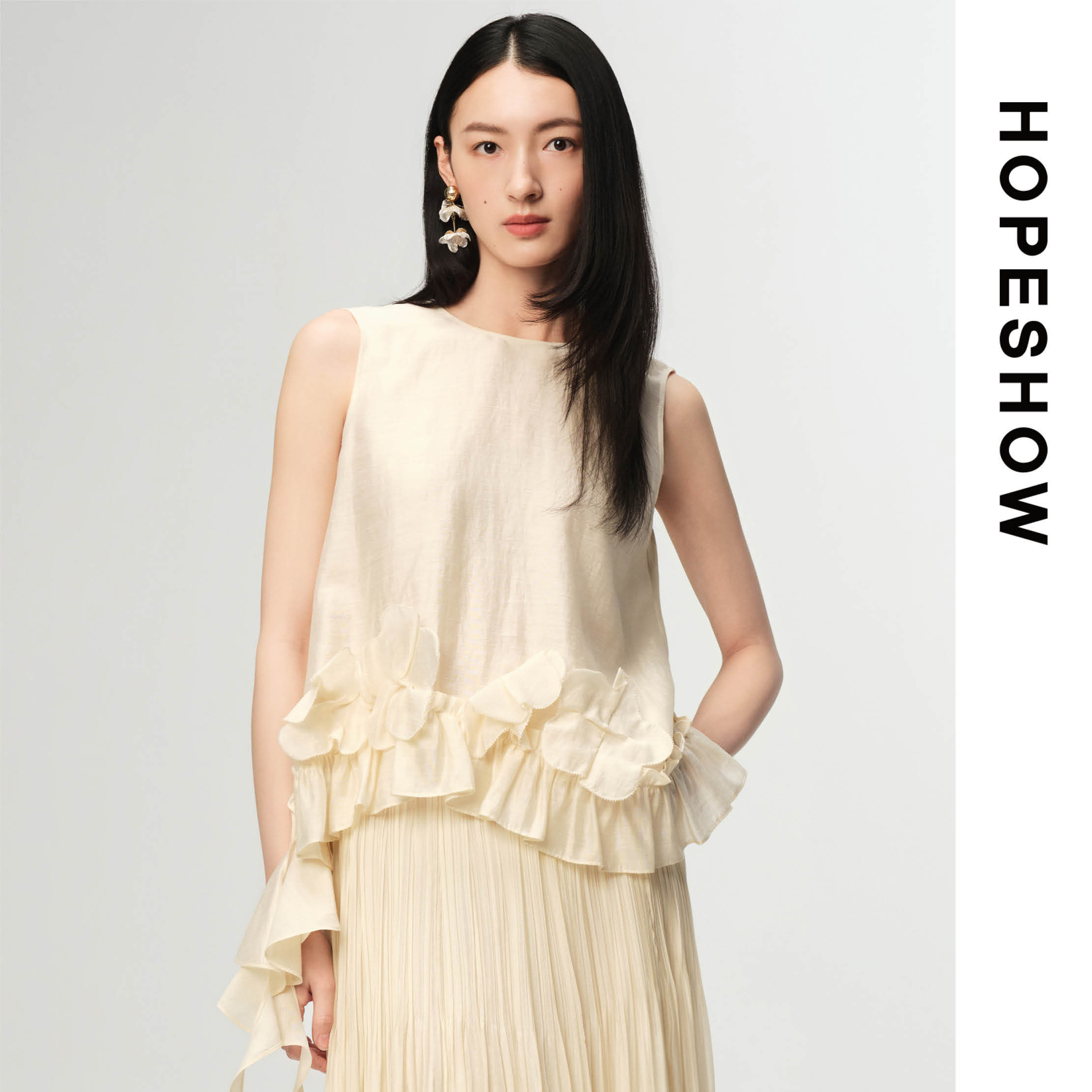 HOPESHOW红袖上衣89226252007