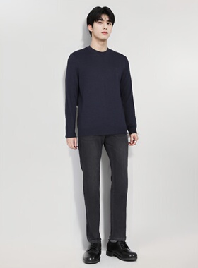 报喜鸟/Saint Angelo商务休闲内搭圆领藏青色针织衫EBY243034U111