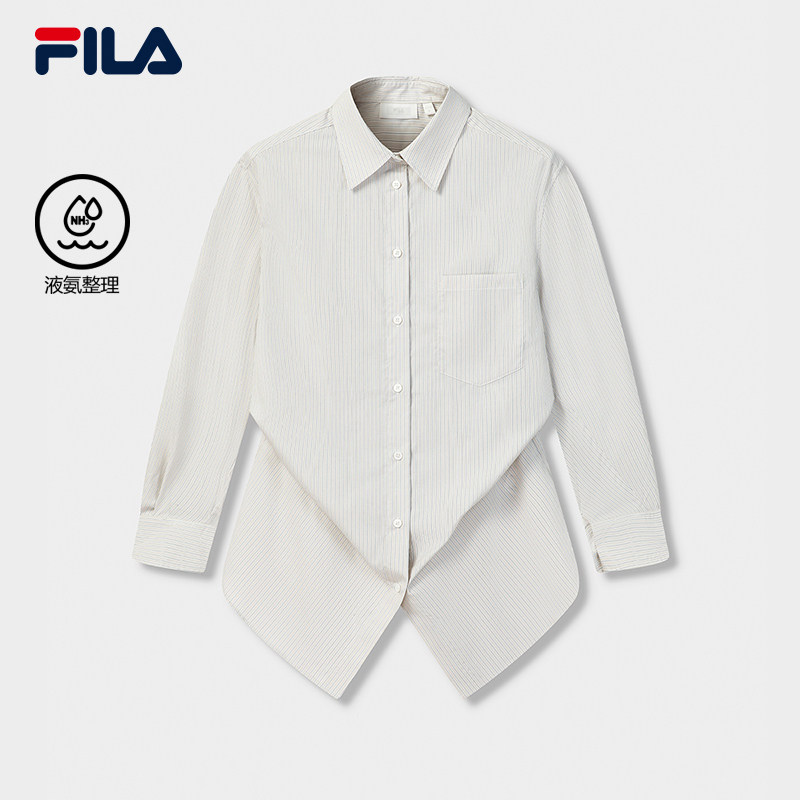 FILA MILANO斐乐官方女梭织衬衫26夏新款竖条纹上衣F11W625410F