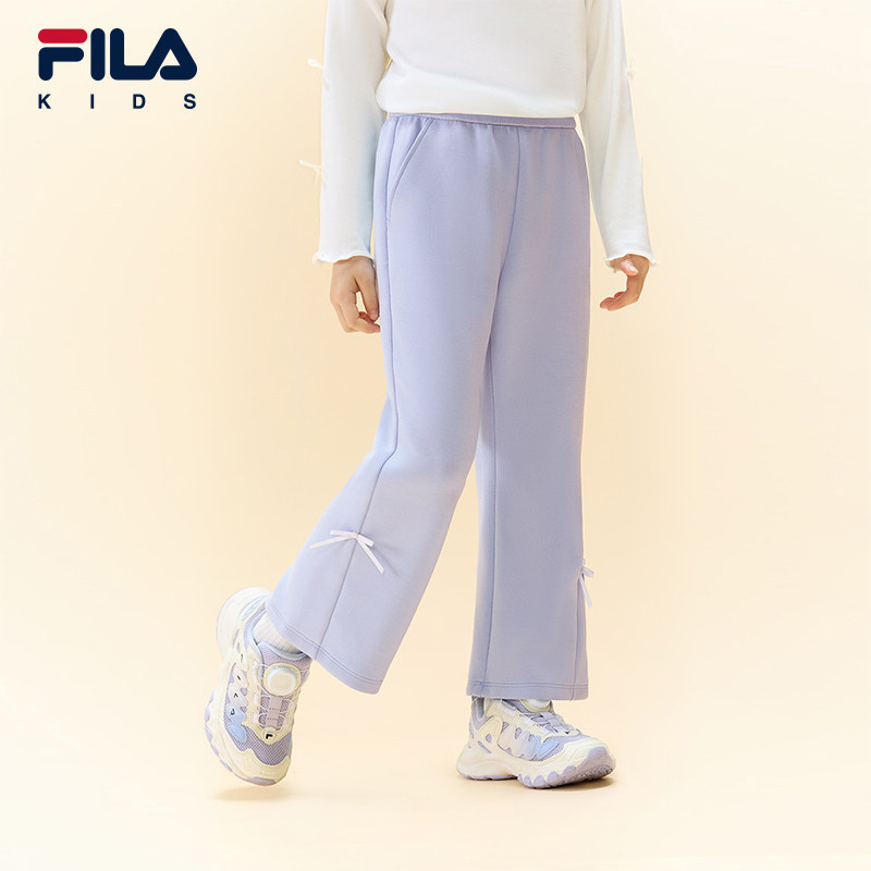 FILA KIDS斐乐童装女小童长裤2026秋季新款针织裤子K11G632606