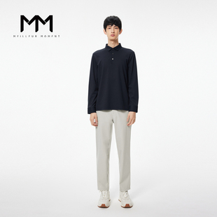 MM麦檬男装23年春新品藏青基础百搭polo衫9E2200101
