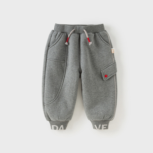 A类束脚裤 戴维贝拉儿童运动加绒裤 卫裤 男童冬装 DB4254507 2025款