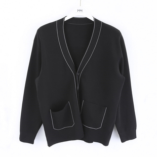 MM/麦檬男装男士V领开衫针织衫长袖毛衫9F2230091