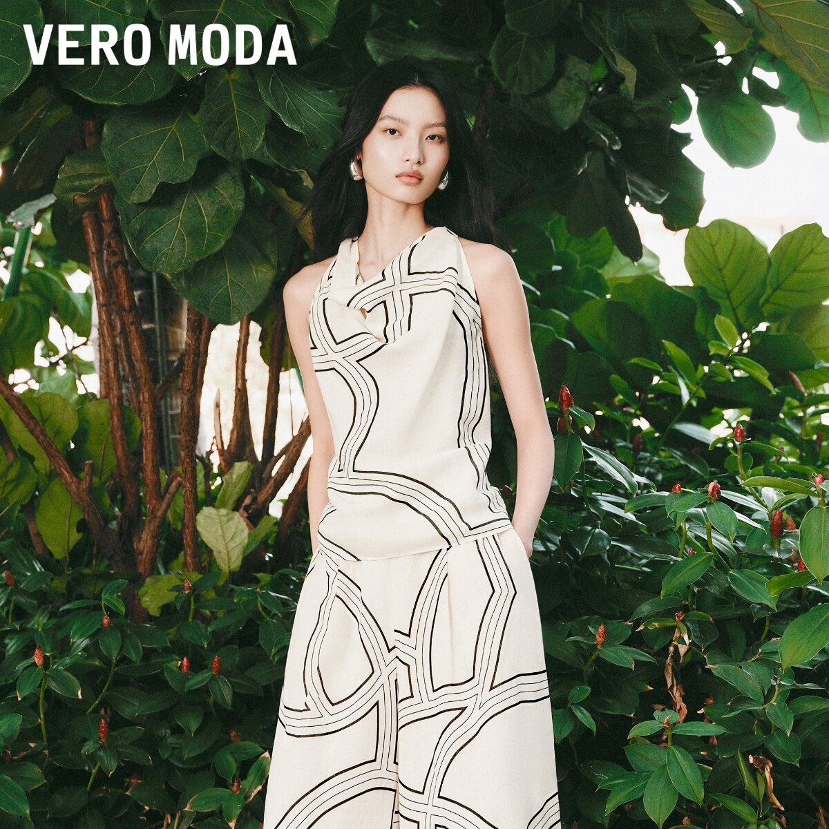 Vero Moda短外套女2026夏季新款堆堆领几何印花上衣32626Y001