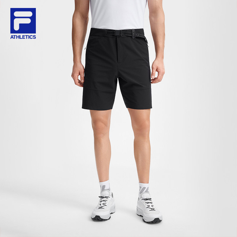 FILA 斐乐男士梭织短裤户外运动裤五分裤基础裤子A11M637809F