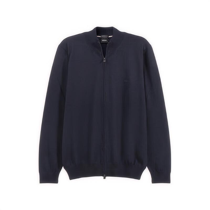 HUGO BOSS雨果博斯 男士外套 纯色Logo刺绣长袖针织开衫 50476347