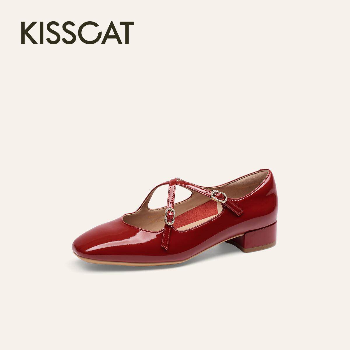 KISSCAT接吻猫都市时装低跟浅口单鞋女鞋KA65124-13