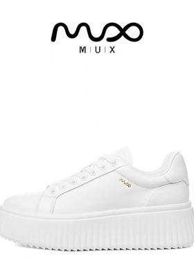 MUX迈思2024秋季休闲小白鞋轻便舒适平底板鞋女82153