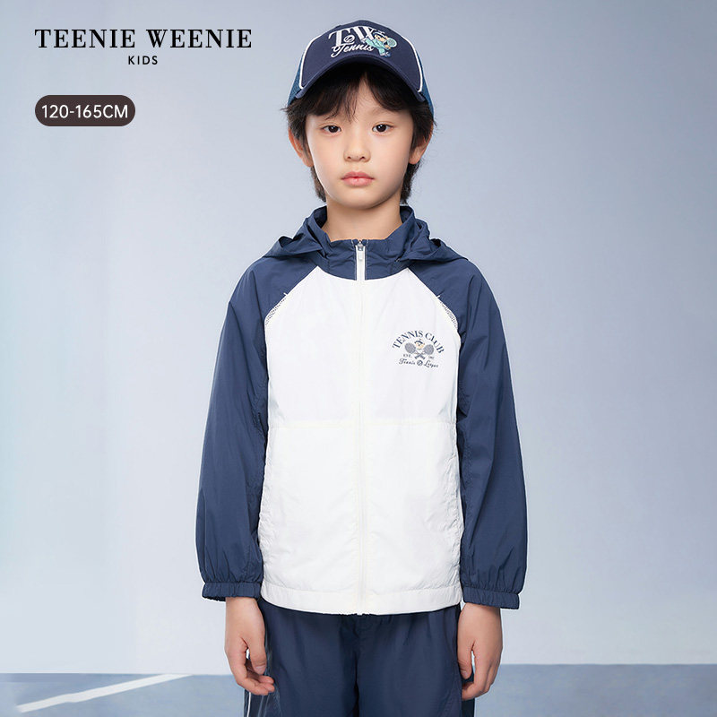 TeenieWeenie Kids小熊童装男童可拆连帽撞色长袖外套TKJJ262331A