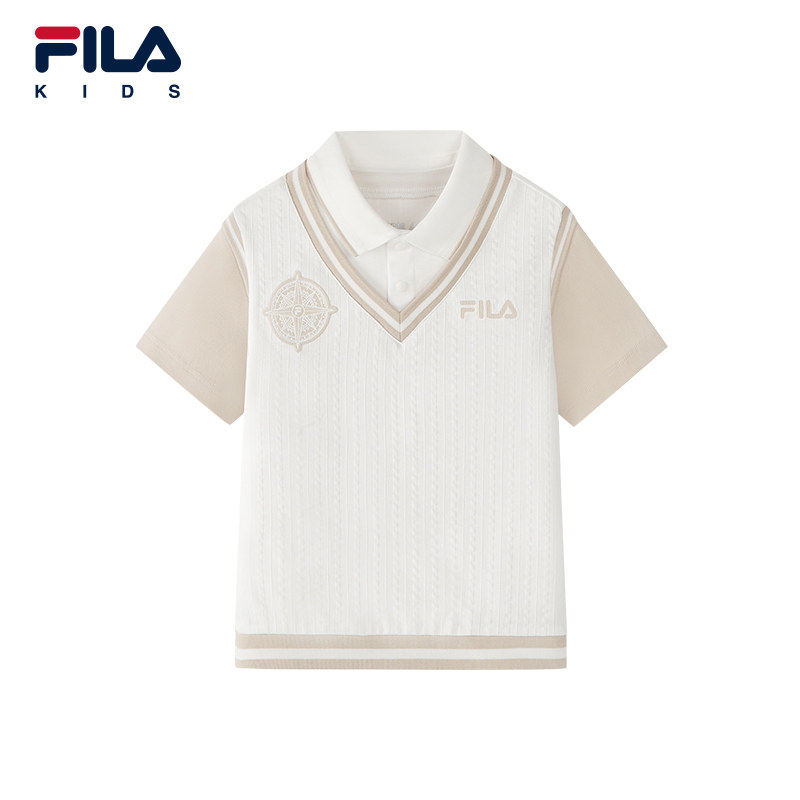 FILA KIDS斐乐童装男小童短袖POLO衫2026夏适休闲上衣K11B622114