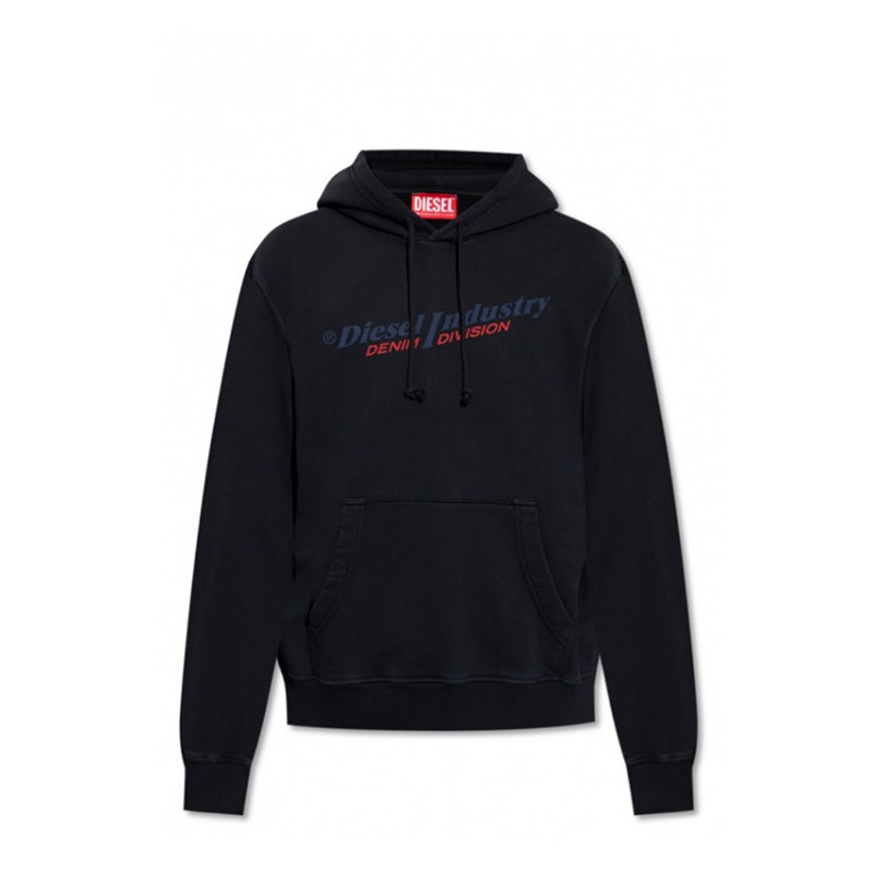 DIESEL/迪赛 男士卫衣 Logo印花套头式连帽 A03744-0AJIH