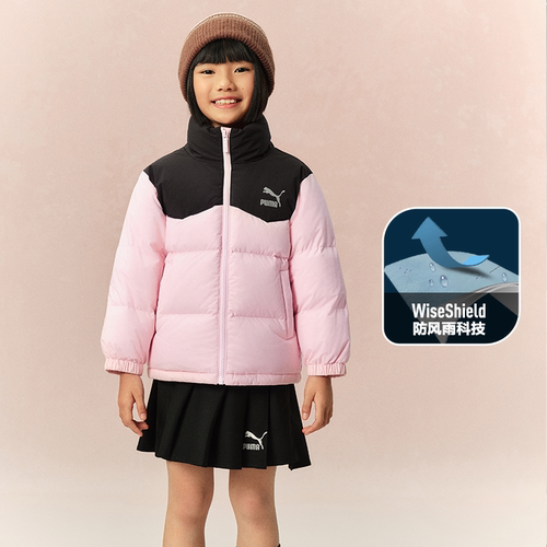 PUMA彪马儿童加厚保暖冬季撞色潮流中大童短款羽绒服353424107202