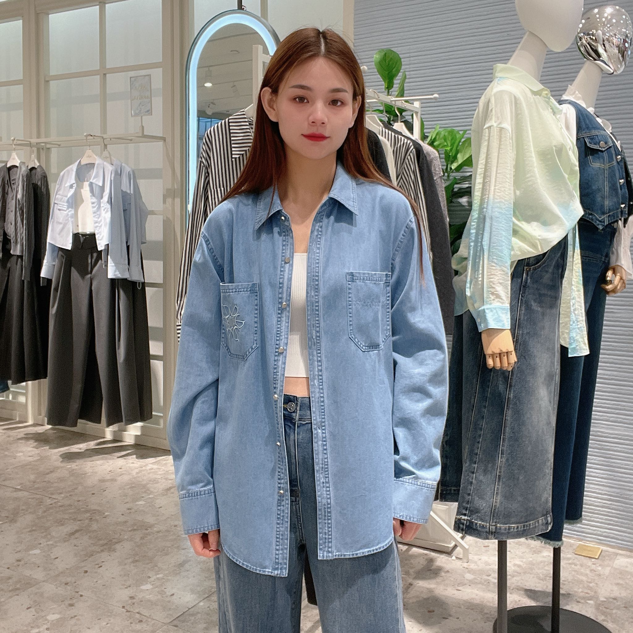 伊芙丽女士时尚简约衬衫1F2220351-1