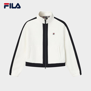 FILA 外套2026新春撞色立领上衣F11W618501F 斐乐官方女士针织长袖