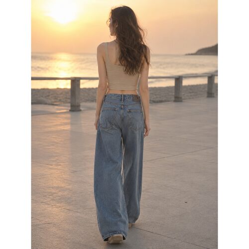 Levi’s李维斯春秋女士BLUETAB复古阔腿牛仔裤008X8-0001