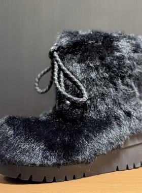 ASH女靴2025秋冬新款QUEITIN雪地靴女圆头休闲短靴AP320F40043