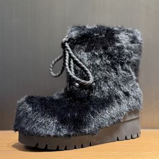 ASH女靴2025秋冬新款 QUEITIN雪地靴女圆头休闲短靴AP320F40043