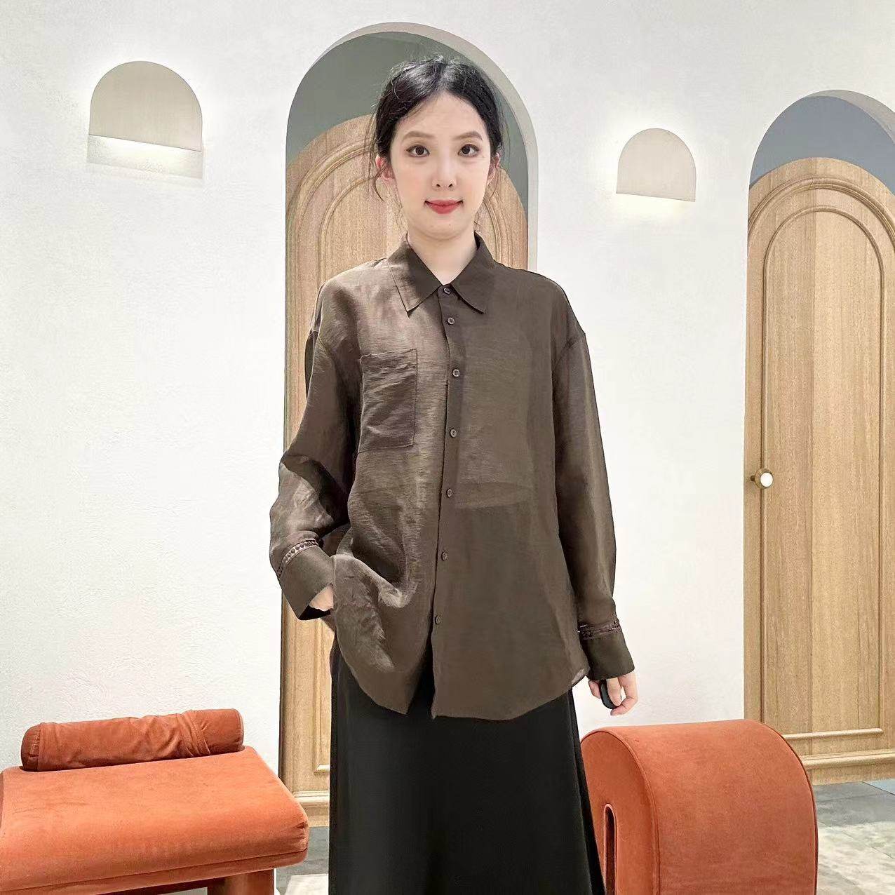 伊芙丽女士休闲简约衬衫1G7622011