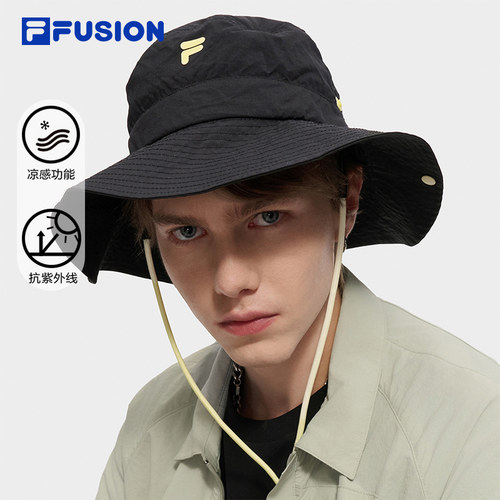 FILA FUSION斐乐情侣渔夫帽防晒卷边遮阳圆帽女帽子T13U531203F