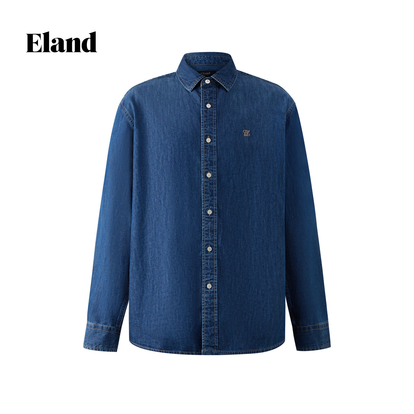 Eland牛仔衬衫男英伦学院风上衣2025秋季新款