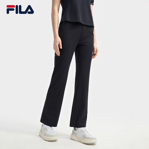 FILA 斐乐女士针织长裤夏季时尚简约基础休闲喇叭裤F11W523602A