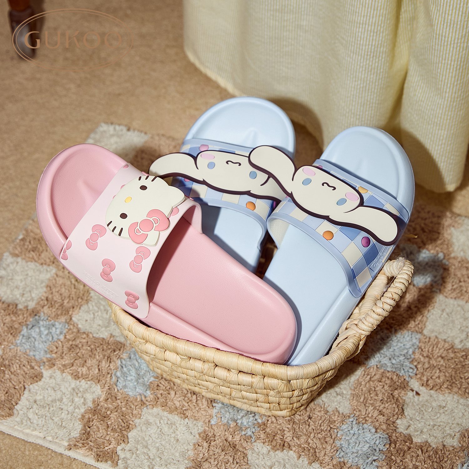 果壳拖鞋女夏季三丽鸥联名平底防滑EVA拖鞋凉拖鞋825224921H08