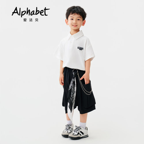 Alphabet爱法贝童装夏季男梭织六分裤202B222